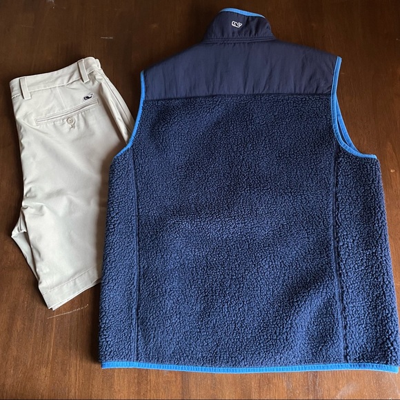 Vineyard Vines Blue Sherpa Shep Zip Up Vest Size 18 XL - Picture 2 of 8